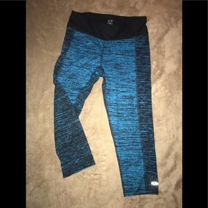 Teal and Black spandex capris